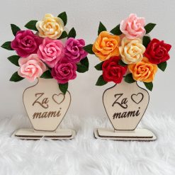 Lesena vaza za mami / babi / prijateljico / vzgojiteljico